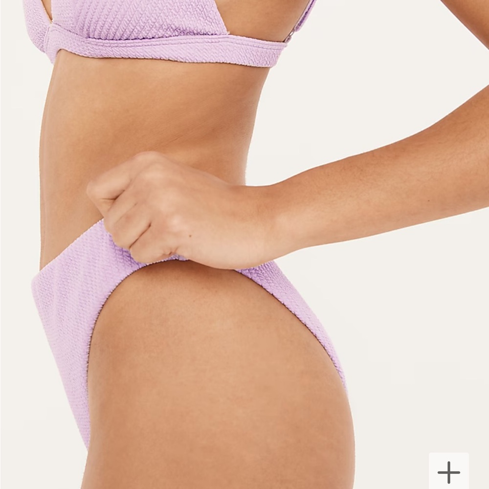 J. Crew High Rise Cheeky Bikini Bottom Lilac Purple Textured XL
